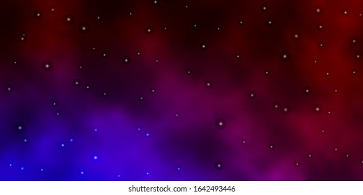 Dark Blue, Red vector background with small and big stars. Colorful illustration in abstract style with gradient stars. Theme for cell phones.