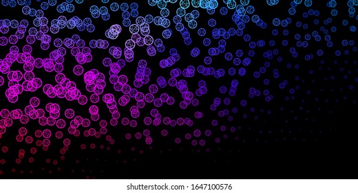 Dark Blue, Red vector background with occult symbols. Colorful vintage illustration with gradient alchemy shapes. Simple design for occult depiction.