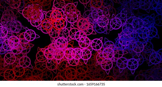 Dark Blue, Red vector background with occult symbols. Abstract illustration with gothic gradient shapes. Simple base for your occult design.
