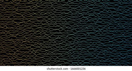 Dark Blue, Red vector background with lines. Colorful geometric sample with gradient curves.  Smart design for your promotions.