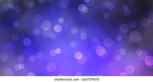 Dark Blue, Red vector background with circles. Abstract decorative design in gradient style with bubbles. Pattern for wallpapers, curtains.