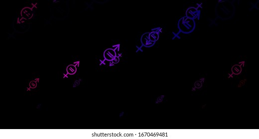 Dark Blue, Red vector background with woman symbols. Simple design in abstract style with women’s rights activism. Best design to show the power of women.