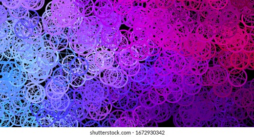 Dark Blue, Red vector background with occult symbols. Illustration with magical signs of spiritual power. Best design halloween events.