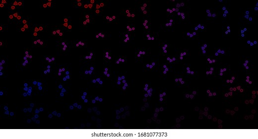 Dark Blue, Red vector background with occult symbols. Abstract illustration with gothic gradient shapes. Simple design for occult depiction.