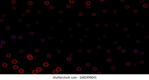 Dark Blue, Red vector background with occult symbols. Illustration with magical signs of spiritual power. Design for magic, spiritual events.