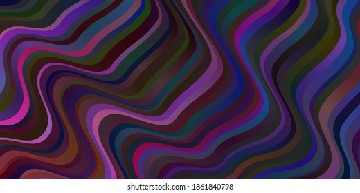 Dark Blue, Red vector background with bent lines. Bright sample with colorful bent lines, shapes. Pattern for commercials, ads.