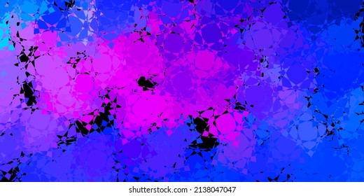 Dark Blue, Red vector background with triangles. Illustration with abstract colorful triangle shapes. Template for commercials.