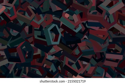 Azul oscuro, fondo vectorial rojo con un conjunto de hexágonos. Diseño en estilo abstracto con hexágonos. Diseño para afiches y banners de sitios web.