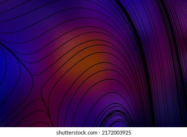 Dark Blue, Red vector background with curved lines. A shining illustration, which consists of curved lines. Brand new design for your ad.