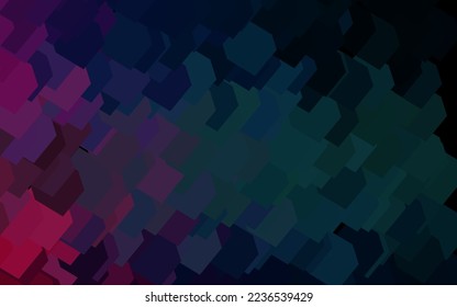 Azul oscuro, fondo vectorial rojo en estilo poligonal. Diseño decorativo de estilo abstracto con rectángulos. Patrón de anuncios comerciales, folletos, folletos