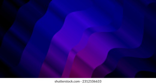 Dark Blue, Red vector background with bent lines. Bright sample with colorful bent lines, shapes. Pattern for commercials, ads.
