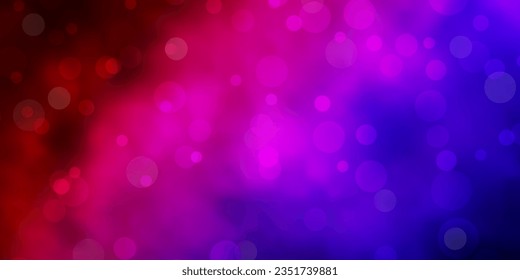 Dark Blue, Red vector background with circles. Abstract colorful disks on simple gradient background. Pattern for business ads.