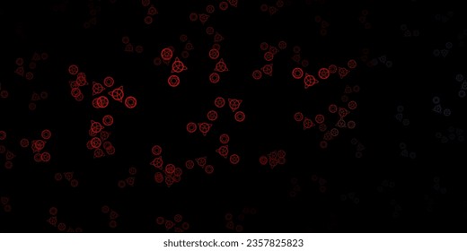 Dark Blue, Red vector background with occult symbols. Abstract illustration with gothic gradient shapes. Simple base for your occult design.