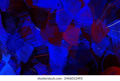 Dark Blue, Red vector background with wry lines. Creative illustration in halftone style with gradient. Pattern for your business design.