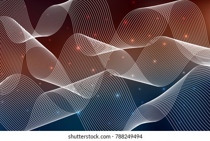 Dark Blue, Red vector background with xmas confetti. Modern geometrical abstract illustration with carnival ribbons. The template can be used as a background for postcards.