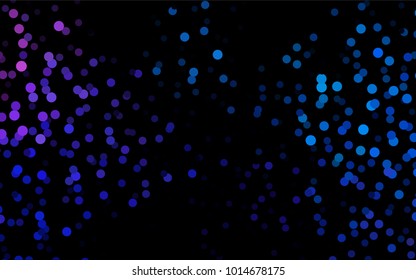 Dark Blue, Red vector red banner with set of circles, dots. Donuts Background. Creative Design Template. Technological halftone illustration.