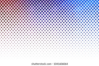 Dark Blue, Red vector red banner with set of circles, dots. Donuts Background. Creative Design Template. Technological halftone illustration.