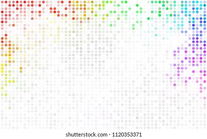 Dark Blue, Red vector banner with circles, spheres. Abstract spots. Background of Art bubbles in halftone style with colored gradient.