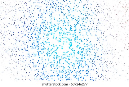 Dark Blue, Red vector banner with circles, spheres. Abstract spots. Background of Art bubbles in halftone style with colored gradient.