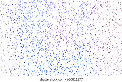 Dark Blue, Red vector banner with circles, spheres. Abstract spots. Background of Art bubbles in halftone style with colored gradient.