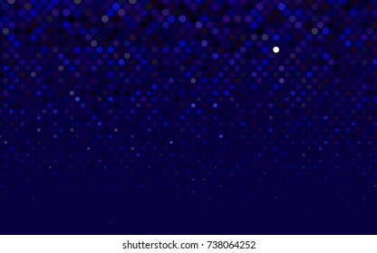 Dark Blue, Red vector banner with circles, spheres. Abstract spots. Background of Art bubbles in halftone style with colored gradient.