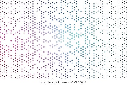 Dark Blue, Red vector banner with circles, spheres. Abstract spots. Background of Art bubbles in halftone style with colored gradient.