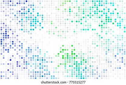 Dark Blue, Red vector banner with circles, spheres. Abstract spots. Background of Art bubbles in halftone style with colored gradient.