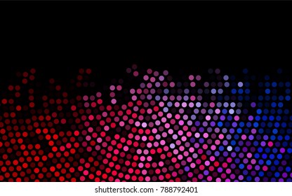 Dark Blue, Red vector red banner with set of circles, dots. Donuts Background. Creative Design Template. Technological halftone illustration.