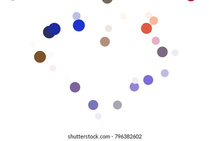 Dark Blue, Red vector banner with circles, spheres. Abstract spots. Background of Art bubbles in halftone style with colored gradient.