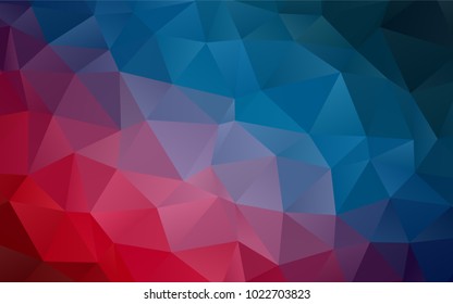 Dark Blue, Red vector blurry triangle pattern. Creative geometric illustration in Origami style with gradient. Brand-new style for your business design.