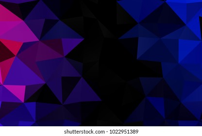 Dark Blue, Red vector blurry triangle pattern. Creative geometric illustration in Origami style with gradient. Brand-new design for your business.
