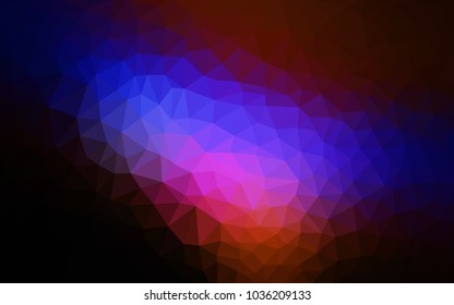 Dark Blue, Red vector blurry triangle background design. Geometric background in Origami style with gradient. 