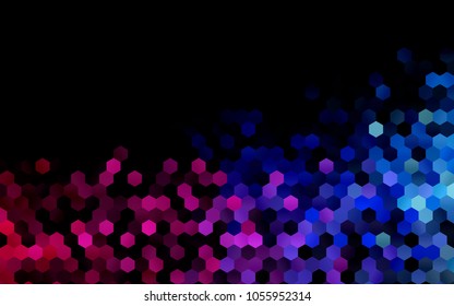 Dark Blue, Red vector blurry hexagon background design. Geometric background in Origami style with gradient. 