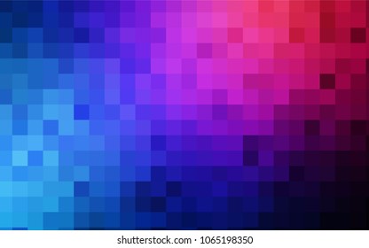 Dark Blue, Red vector blurry rectangular background. Geometric background in square style with gradient. The pattern can be used for brand-new background.