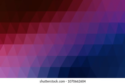 Dark Blue, Red vector blurry triangle background design. Geometric background in Origami style with gradient. 
