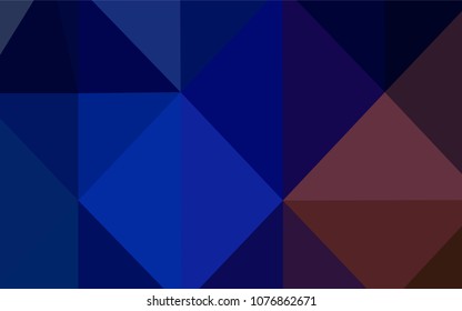 Dark Blue, Red vector blurry triangle texture. Polygonal abstract illustration with gradient. Brand-new design for your business.