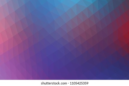 Dark Blue, Red vector blurry hexagon template. Geometric illustration in Origami style with gradient.  Triangular pattern for your business design.