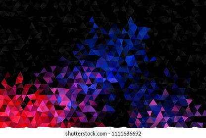 Dark Blue, Red vector blurry triangle template. Geometric illustration in Origami style with gradient.  A new texture for your design.