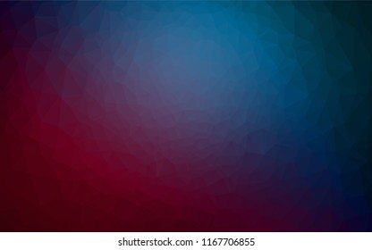 Dark Blue, Red vector blurry hexagon template. Modern geometrical abstract illustration with gradient. A completely new design for your business.