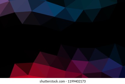 Dark Blue, Red vector blurry hexagon blurry triangle. Colorful illustration in abstract style with gradient. The best triangular design for your business.
