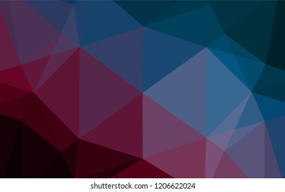 Dark Blue, Red vector blurry hexagon texture. Triangular geometric sample with gradient.  The elegant pattern can be used as part of a brand book.