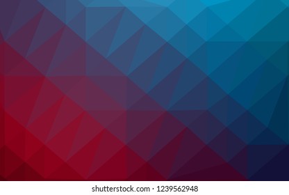 Dark Blue, Red vector blurry triangle template. Shining illustration, which consist of triangles. Triangular pattern for your business design.