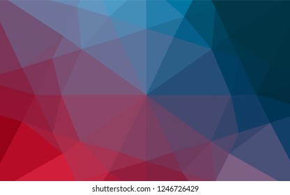Dark Blue, Red vector blurry hexagon template. Creative geometric illustration in Origami style with gradient. Brand new style for your business design.