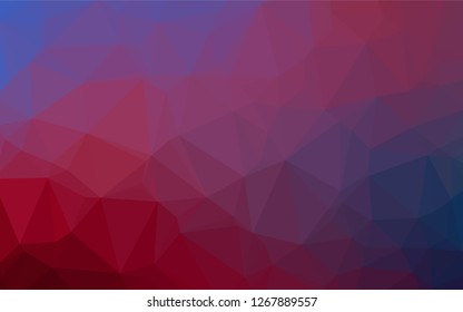 Dark Blue, Red vector blurry hexagon pattern. Creative geometric illustration in Origami style with gradient. The textured pattern can be used for background.