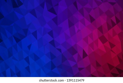 Dark Blue, Red vector blurry triangle texture. Colorful illustration in Origami style with gradient.  New texture for your design.