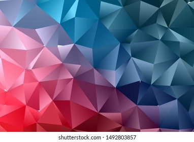 Dark Blue, Red vector blurry triangle pattern. Shining illustration, which consist of triangles. The best triangular design for your business.