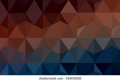 Dark Blue Red vector blurry triangle background design. Geometric background in Origami style with gradient. 