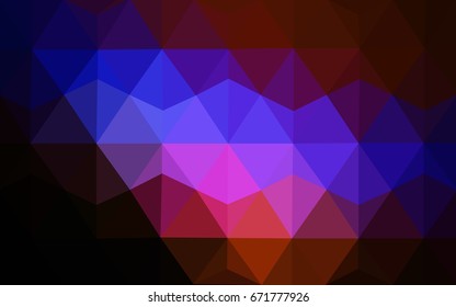 Dark Blue, Red vector blurry triangle background design. Geometric background in Origami style with gradient. 