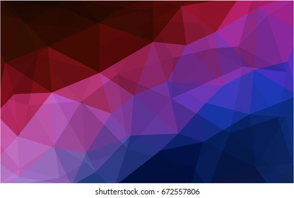 Dark Blue, Red vector blurry triangle background design. Geometric background in Origami style with gradient. 