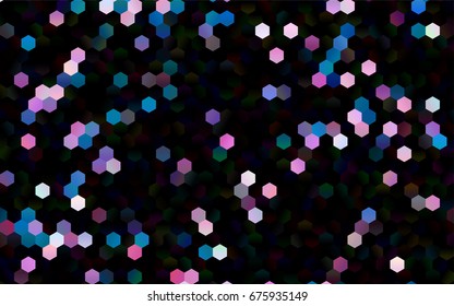 Dark Blue, Red vector blurry hexagon background design. Geometric background in Origami style with gradient. 